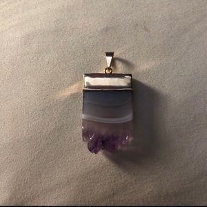 Agate and Amethyst Pendant